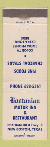 Matchbook Cover - Bostonian Motor Inn New Boston TX