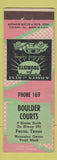 Matchbook Cover - Boulder Courts Motel Pecos TX ADVANCE