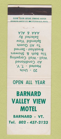 Matchbook Cover - Barnard Valley View Motel VT