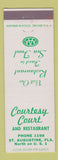 Matchbook Cover - Courtesy Court Motel Restaurant St Augustine FL