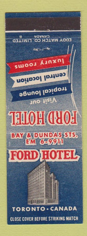 Matchbook Cover - Ford Hotel Toronto ON