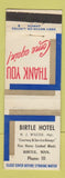Matchbook Cover - Birtle Hotel Birtle MB