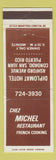 Matchbook Cover - Chez Michel Restaurant French San Juan Condad Puerto Rico