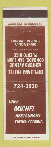 Matchbook Cover - Chez Michel Restaurant French San Juan Condad Puerto Rico