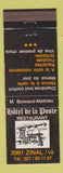 Matchbook Cover - Hotel de la Poste Restaurant Zinal