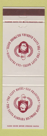 Matchbook Cover - Clift Hotel San Francisco CA Santa Barbara Biltmore