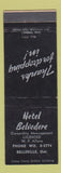 Matchbook Cover - Hotel Belvedere Belleville ON