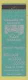 Matchbook Cover - Bon Air Motor Lodge Pocono Summit PA TEAL