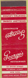 Matchbook Cover - George's Restaurants New York City