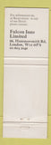 Matchbook Cover - Falcon Inns London UK England WEAR