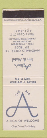 Matchbook Cover - Altier's Inn Motel Marshalls Creek PA