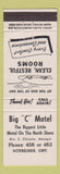 Matchbook Cover - Big C Motel Schreiber ON