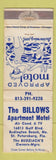Matchbook Cover - Billows Apartment Motel St Petersburg FL WORN