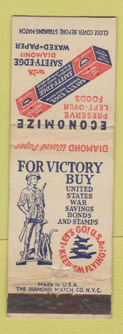 Matchbook Cover - Diamond Safety Edge Waxed Paper WWII WEAR