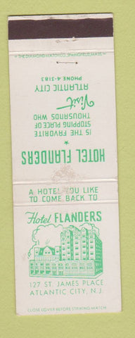 Matchbook Cover - Hotel Flanders Atlantic City NJ WEAR