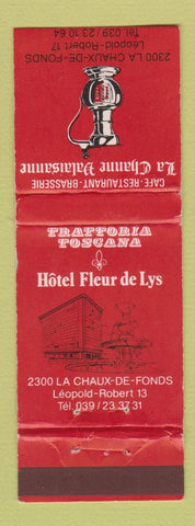 Matchbook Cover - La Channe Valaisanne Leopold Hotel Fleur de Lys