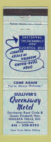 Matchbook Cover - Gulliver's Queensway Motel Niagara Falls ON