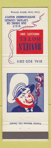 Matchbook Cover - Daniels Hotel Prescott ON