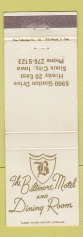 Matchbook Cover - The Biltmore Motel Sioux City IA WEAR
