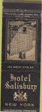 Matchbook Cover - Hotel Salisbury New Yrok City