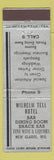 Matchbook Cover - Wilhelm Tell Hotel New Glarus WI