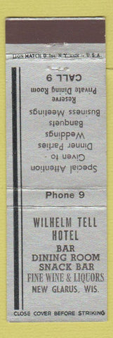 Matchbook Cover - Wilhelm Tell Hotel New Glarus WI