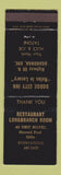 Matchbook Cover - Restaurant Longbranch Room Dodge City Inn Boardman OR