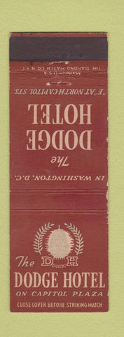 Matchbook Cover - Dodge Hotel Washington DC