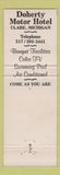 Matchbook Cover - Doherty Motor Hotel Clare MI