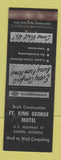 Matchbook Cover - Fort King George Motel Darien GA