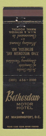 Matchbook Cover - Bethesdan Motor Hotel Washington DC Bethesda MD