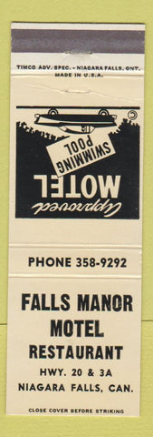 Matchbook Cover - Falls Manor Motel Restaurant Niagara Falls ON