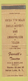 Matchbook Cover - Farrell's Tavern Indian Lake NY