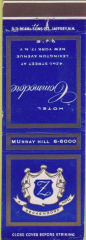 Matchbook Cover - Hotel Commodore New York City