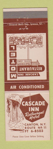 Matchbook Cover - Cascade Inn Canton NY