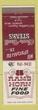 Matchbook Cover - Rams Horn Restaurant Detroit MI