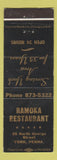 Matchbook Cover - Ramona Restaurant York PA WEAR