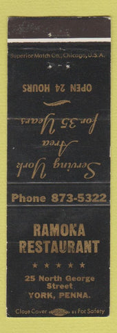 Matchbook Cover - Ramona Restaurant York PA WEAR