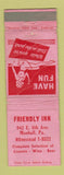 Matchbook Cover - Friendly Inn Munhall PA girlie WORN