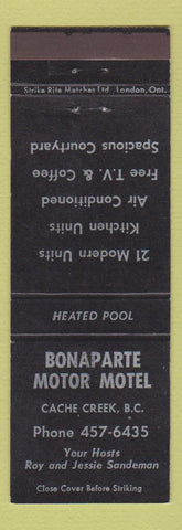 Matchbook Cover - Bonaparte Motor Motel Cache Creek BC