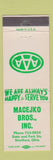 Matchbook Cover - Macejko Bros Struthers OH