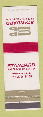 Matchbook Cover - Standard Paper Box Montreal QC