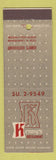 Matchbook Cover - Kenny's Restaurant North Hollywood CA