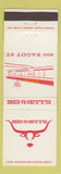 Matchbook Cover - Bennet's Kingston ON