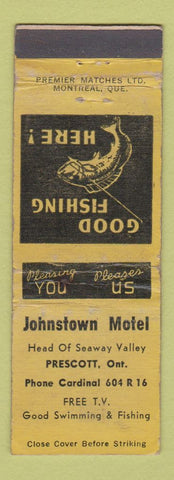 Matchbook Cover - Johnstown Motel Prescott ON WEAR