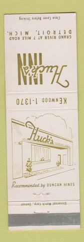 Matchbook Cover - Huck's Inn Detroit MI