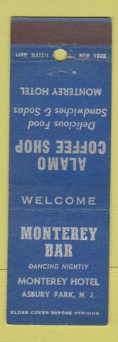 Matchbook Cover - Monterey Hotel Bar Alamo Coffee Shop Asbury Park NJ