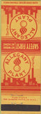 Matchbook Cover - Allegany Plant Safety