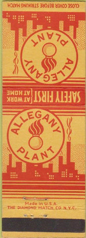 Matchbook Cover - Allegany Plant Safety