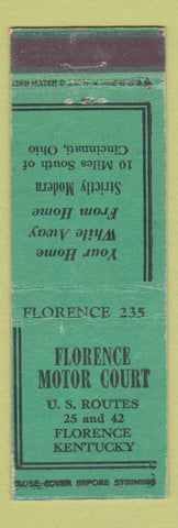 Matchbook Cover - Florence Motor Court Florence KY